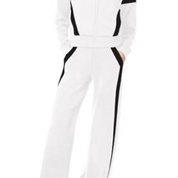 2024 Casual Women’s Lounge Sets: 2-Piece Tracksuit with Zip-Up Sweatshirt and Wide Leg Sweatpants