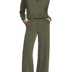Women's 2-Piece Lounge Set: 2024 Half Zip Sweatshirt & Wide Leg Sweatpants