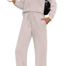 Fall Lounge Sets for Women: Mock Neck Top & Wide Leg Pants