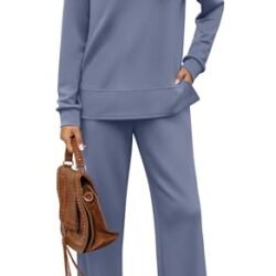 Women's Cozy 2-Piece Lounge Set: Casual Tracksuit with Wide Leg Sweatshirt