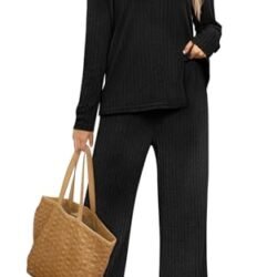Women's Cozy Two-Piece Lounge Set with Pockets