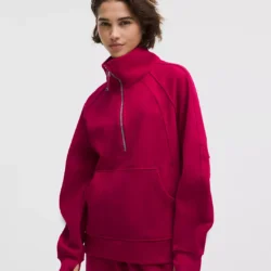 Scuba Oversized Funnel-Neck Half Zip Long