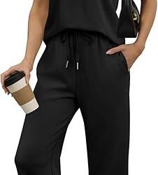 Two Piece Set for Women Summer Outfits Vacation Trendy Lounge Sets V Neck Matching Sets