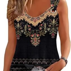 ETCYY NEW Womens Tank Tops 2026 Trendy Summer T Shirts V Neck Sleeveless Casual Loose Blouses