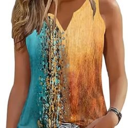 Tank Tops for Women Summer Tops Casual Button Down Shirts Loose Fit V Neck Sleeveless T Shirts