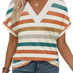 Womens Summer Tops Short Dolman Sleeve Shirts 2026 Fashion V Neck Outfits Clothes