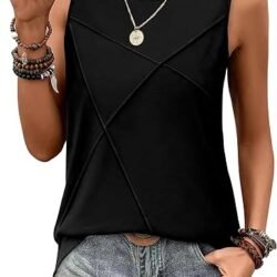 Women's Sleeveless Summer Crewneck Loose Fit Tank Tops